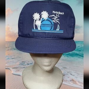 Vintage Myrtle Beach Snapback Hat With Built In Sun Visor South Carolina Fashion